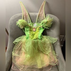 Kids size 4 Tinker Bell costume and light up wings. Genuine Disney Store
